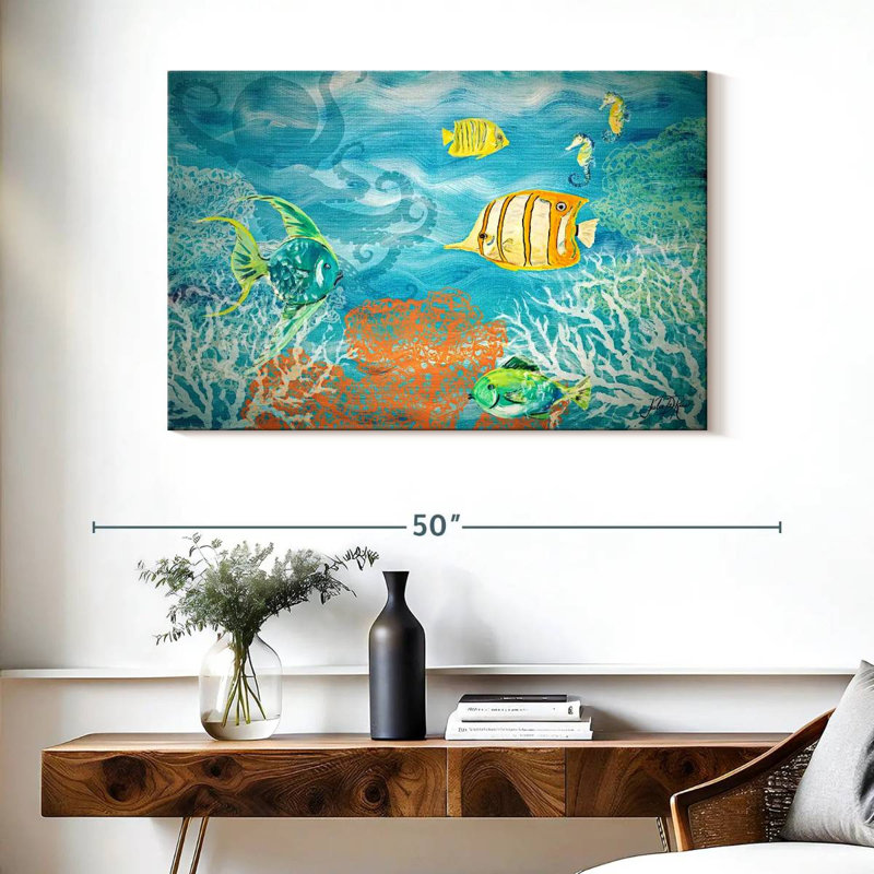 Brampt poisson sous la mer, H 26 po x l 39 po