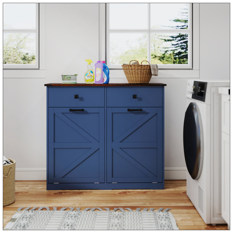Armoire poubelle double inclinable Farmhouse Blue