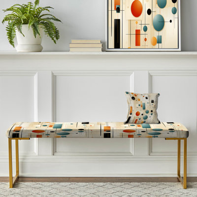 Resler - Eclectic Upholstered Gold Bench