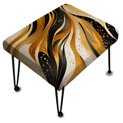 Repose-pieds rectangulaire or et noir Bengals