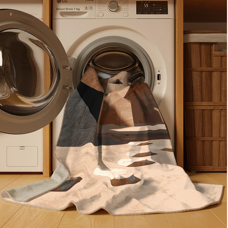 Tapis géométrique moderne et contemporain lavable à la machine Paxon, 7x10
