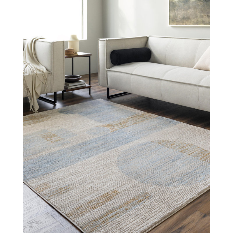 Sutley Abstract Indoor Rug, Rectangle 5'3" x 7'
