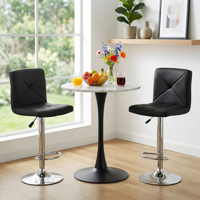 Tabouret pivotant à hauteur réglable, Noir