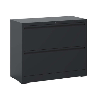 Lateral File Cabinet 2 Drawer, Filing Cabinet With Lock, Lockable File Cabinet For Home Office, Locking Metal File Cabinet For Legal/Letter/A4/F4 Size