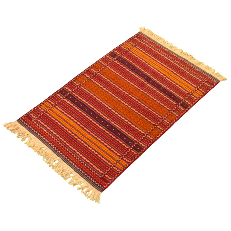 Tapis décoratif en laine de conception unique noué à la main new age kashkoli rouge/orange 3 pi 3 po x 5 pi 11 po