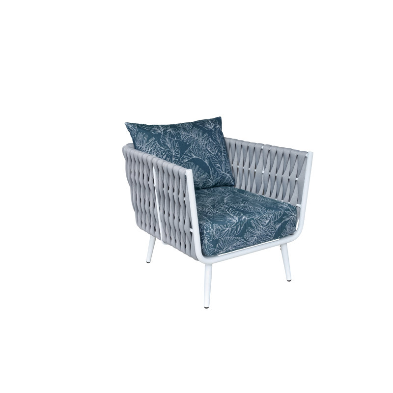 Fauteuil Cayman avec coussins Sunbrella, Bleu