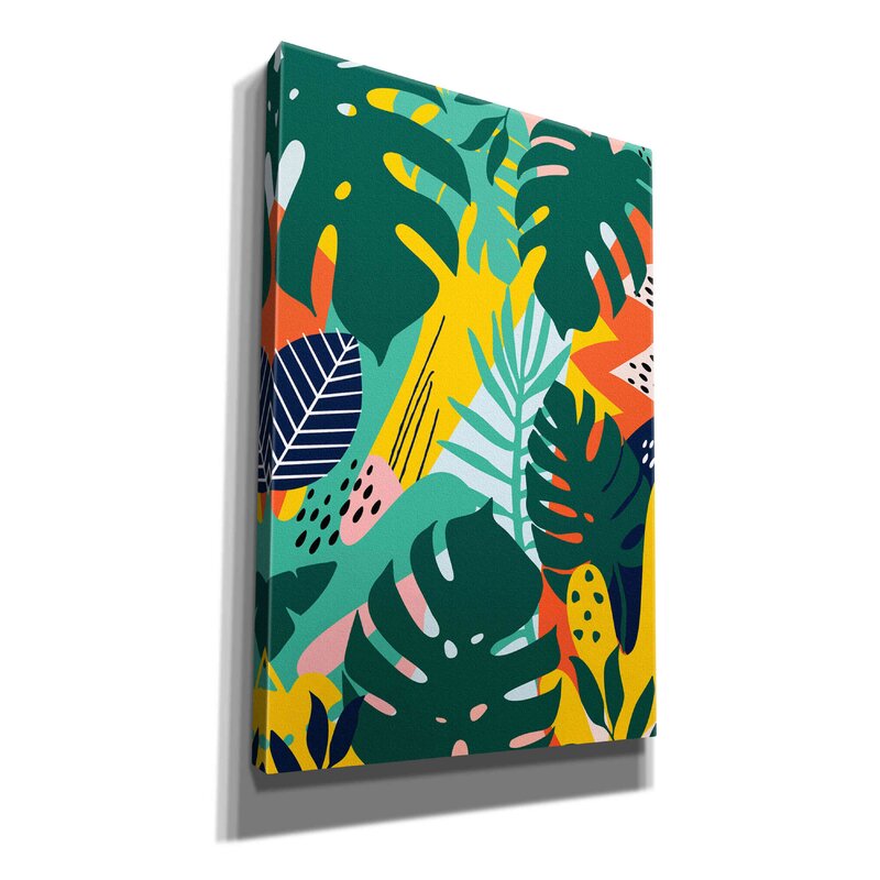 Tropical Leaves One On Canvas by Ayse Graphic Art