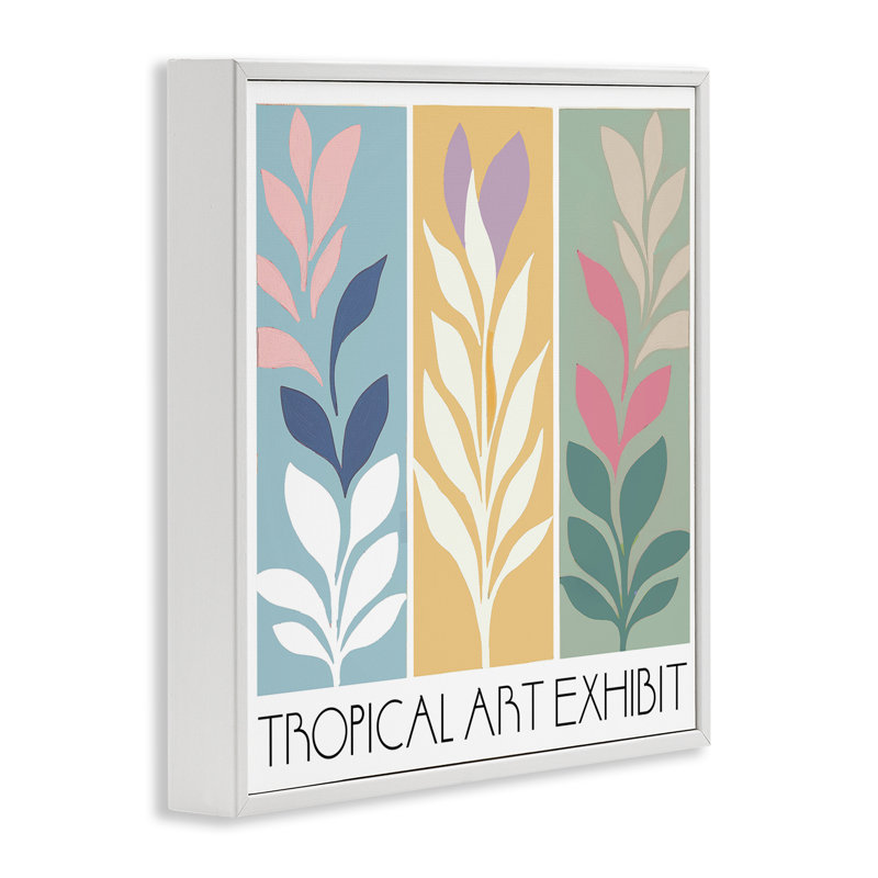 Giclée tropicale encadrée, conception par Annabelle Hall, H 24 po x l 24 po, Estampe numérique encadrée blanc bord de mer