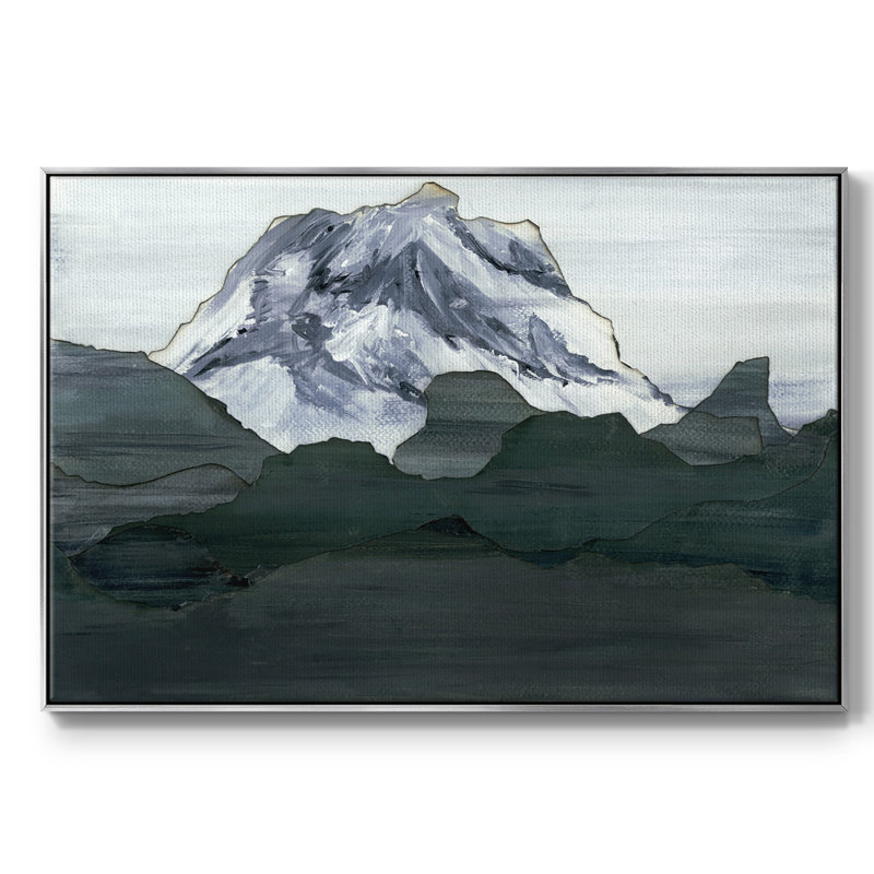 " Summit ", 17" H x 25" W x 2" D, Silver Floater Framed Canvas