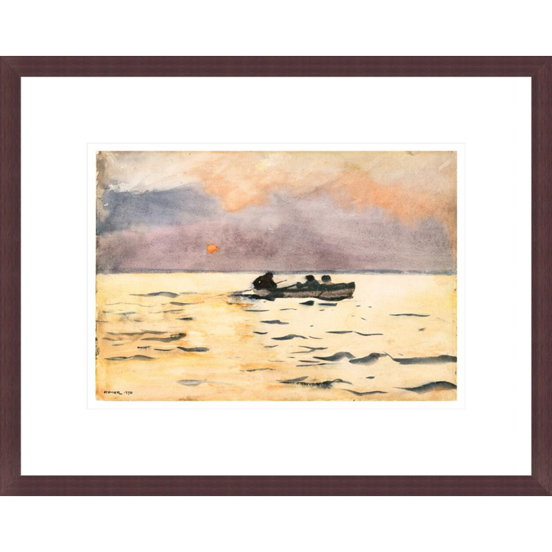 «Rowing Home» par Winslow Homer, impression giclée encadrée, H 13,35 po x l 16,75 po