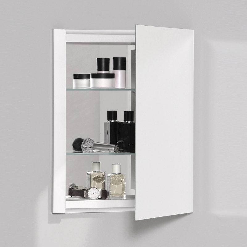 Armoire à pharmacie encastrée ou à fixation en surface R3 Series avec 4 tablettes réglables, H 20 po x l 16 po, Plat