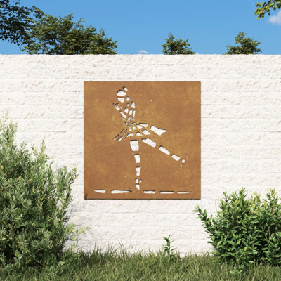 Décoration murale de jardin vidaXL en acier Corten rouillé 21,7 x 21,7 po