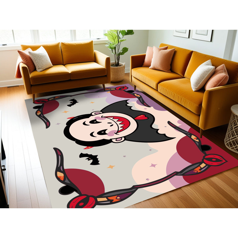 Tapis lavable pour les fêtes d'Halloween Khason, Rectangle 7 pi x 9 pi