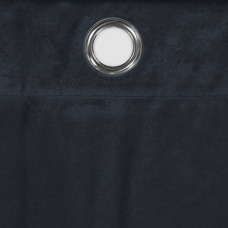 Panola Crushed Velvet Eyelet Sheer Curtains, Black, 228 W x 228 D cm
