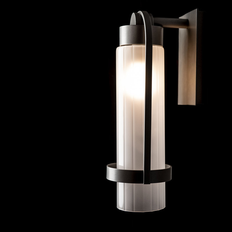 Alcove Aluminum Wall Light, Frosted Glass, Coastal Burnished Steel, 15.8" H x 5.8" W x 7.3" D