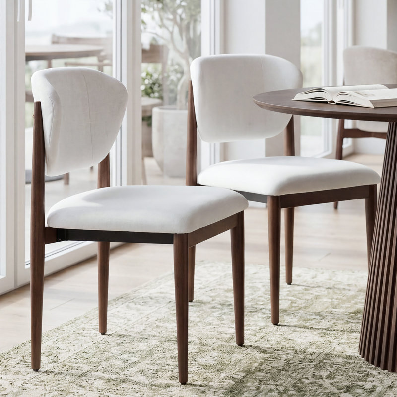 Chaise rembourrée Flora, Noyer
