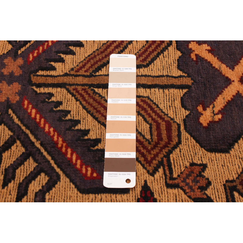 Tapis tadjik brun clair 4 pi 1 po x 6 pi 0 po