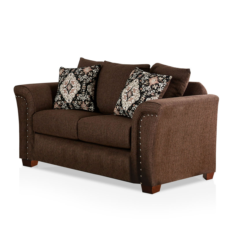 Canapé Mariano, Polyester chocolat, Brun, H 40 po x l 70 po x P 38 po