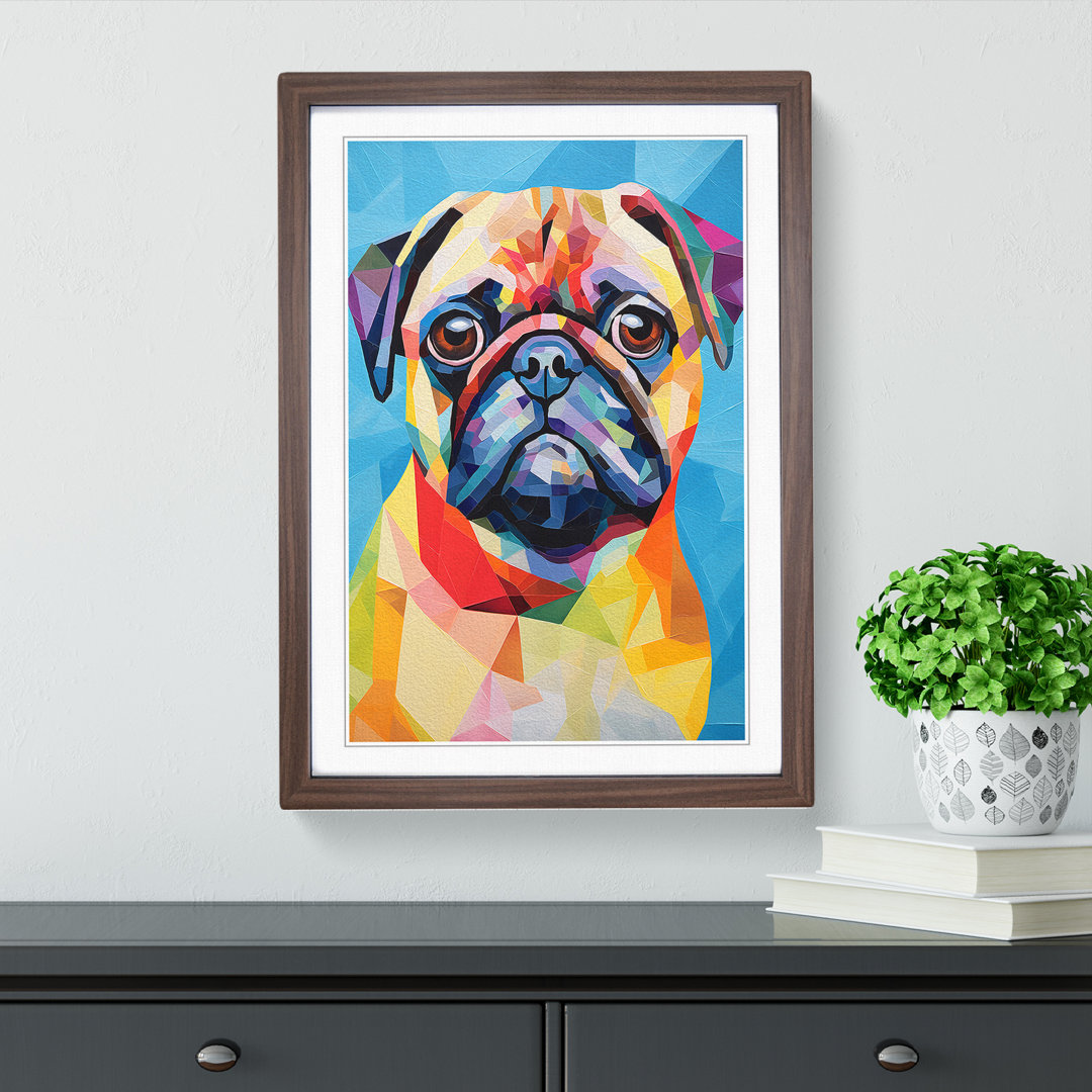Pug Cubism - Framed Print