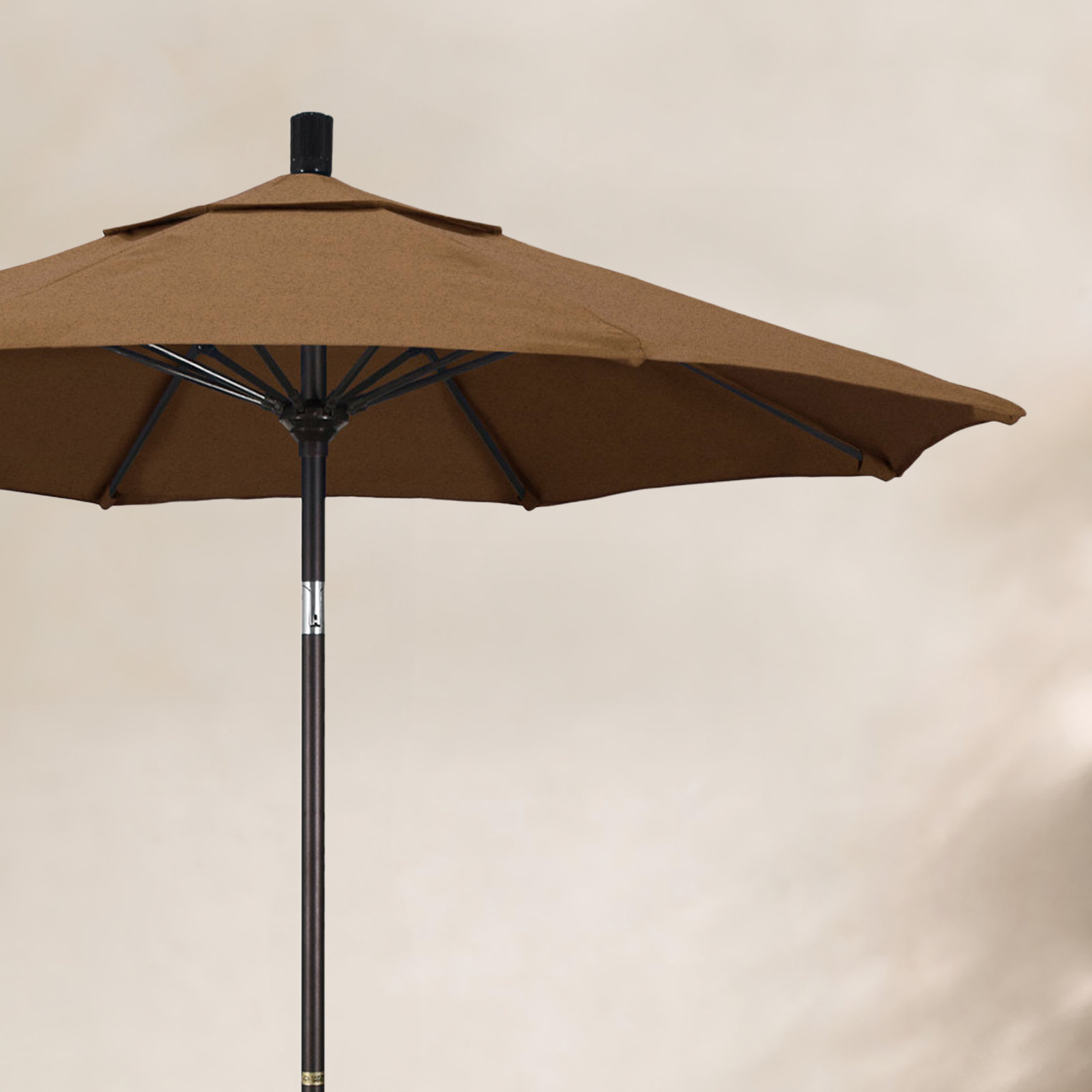 Brent 90'' Sunbrella® Outdoor Umbrella, Heather Teak Sunbrella®, Black 