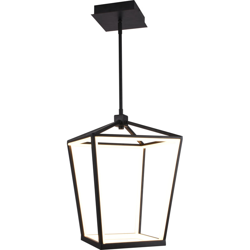 Lollar 1 - Light LED Pendant, 20" H x 13" W x 13" D, Black
