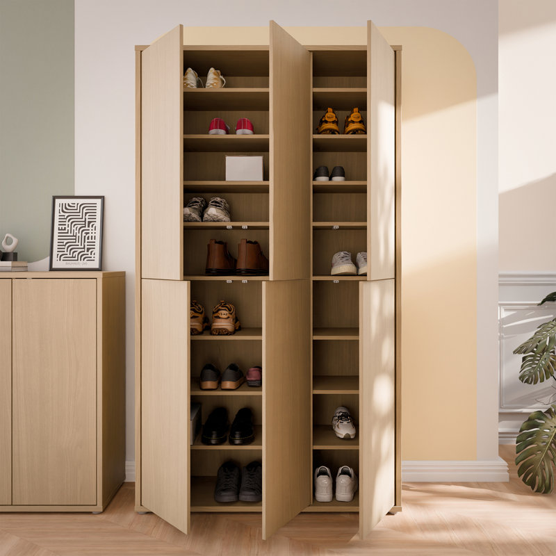 Rylon 24 Pair Shoe Storage Cabinet, Elegancia Oak