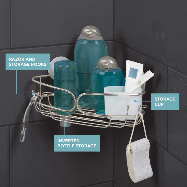 Zenna Home Never Rust Aluminum Shower Caddy with Plastic Inserts