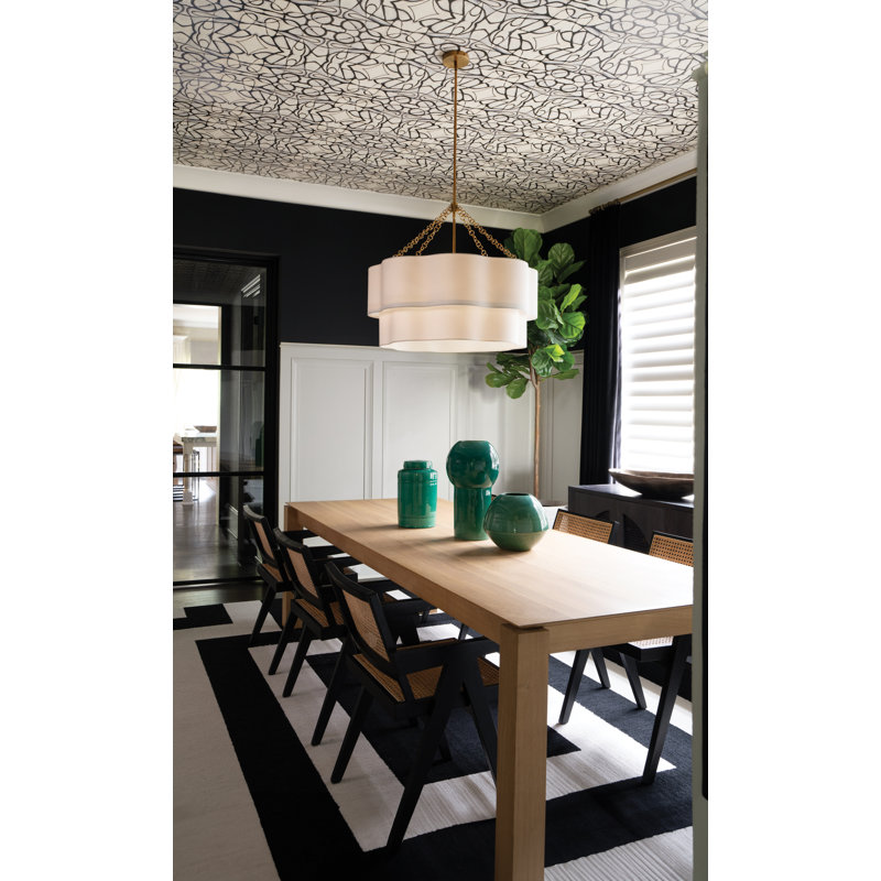 Gwen 8 - Light Steel Chandelier, Lacquered Brass