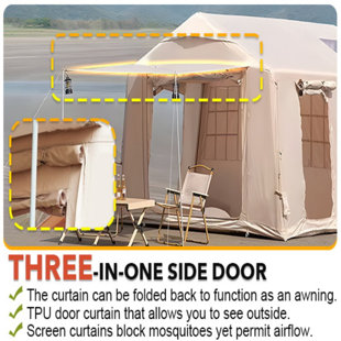10-12 Person Large Inflatable Tent For Camping,Blow Up Tents With Canopy,10 * 13Ft Inflatable House Tent With Stove Jack, Easy Setup Inflatable Camping Tent,4 Season Glamping Tents (Set of 20)