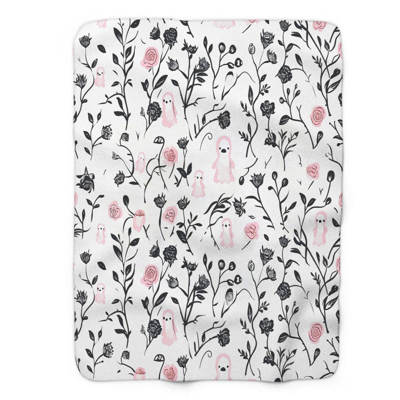 Phantom Petals - 1 Piece Premium Sherpa Blanket 0146, 60" W x 80" L