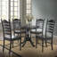 Table de salle à manger ronde classique noire de 36 pouces avec base piédestal compacte-1212834665-1328360581