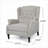 Push Back Recliner  Oversized Leisure Seating for Living Room Neutral Gray Tufted Fabric Wingback-112890766