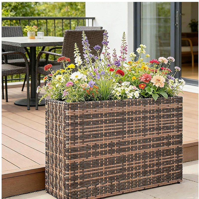 Jardinière surélevée moderne, lit surélevé pour jardin, Brun