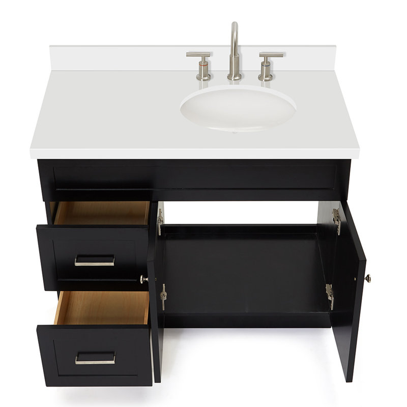 Ensemble de meuble-lavabo simple 43 po Abell, Noir