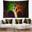 Tapisserie abstraite arbre magique vert psychédélique-28495801