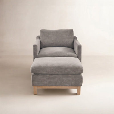 Down Filled Armchair with Ottoman