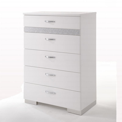 Modern Style White High Gloss Finish Chest