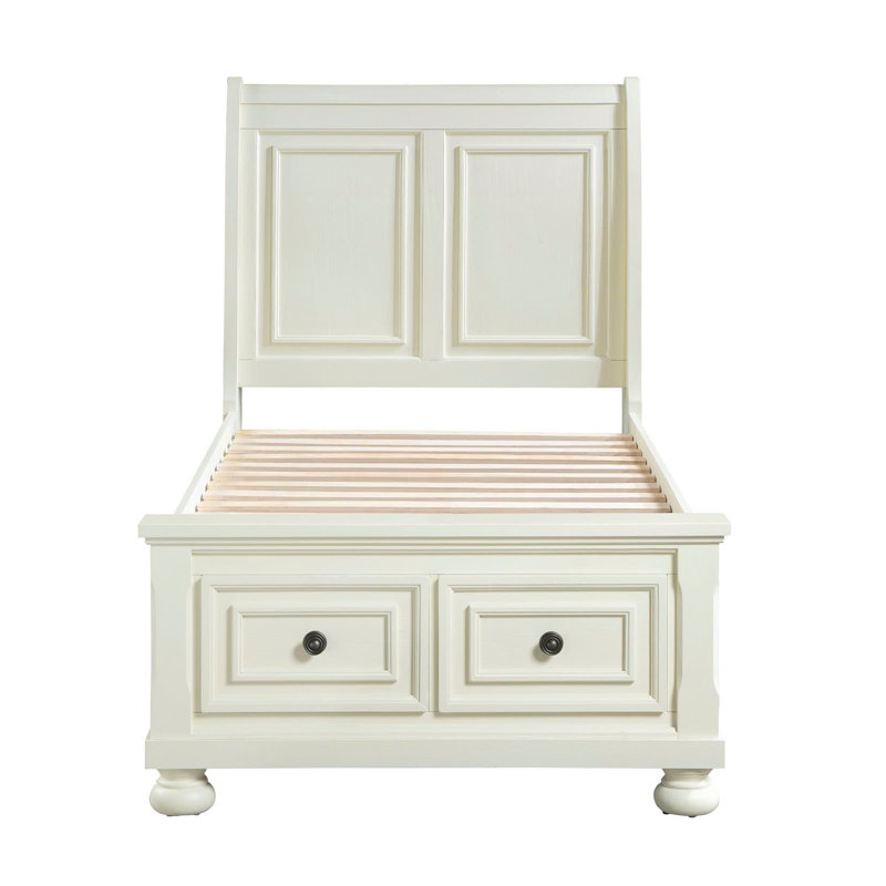 Kynsleigh Low Profile Storage Platform Bed, Twin, Oyster White