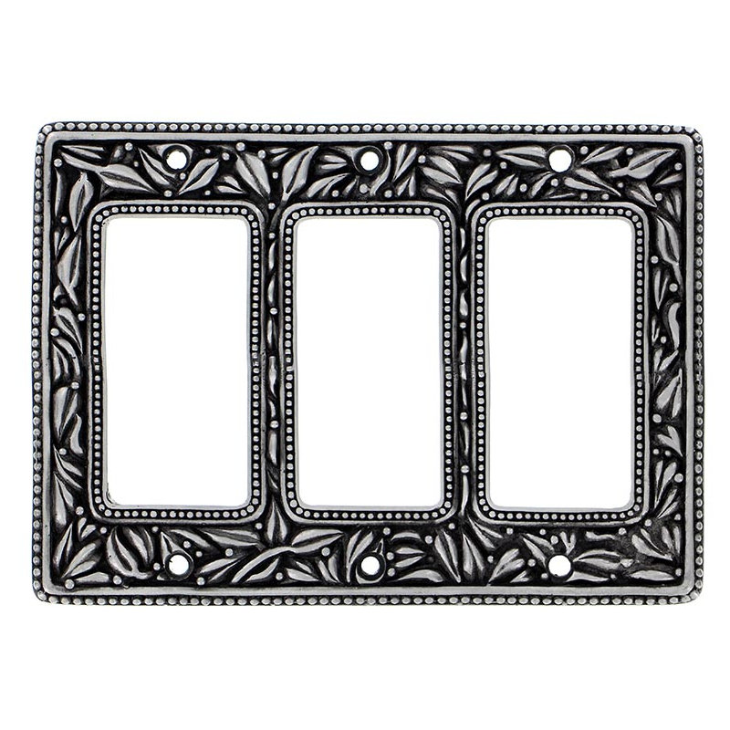 San Michele 3-Gang Rocker Combination Wall Plate, Antique Nickel, 4.5" H x  6.25" W x 0.25" D