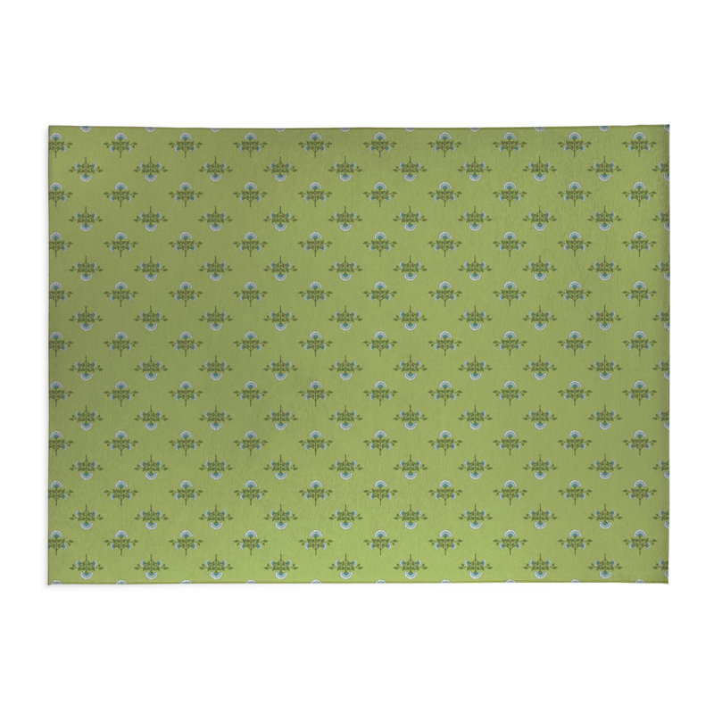 Flora Decorative Outdoor Rug, Rectangle 3' x 5', Lime