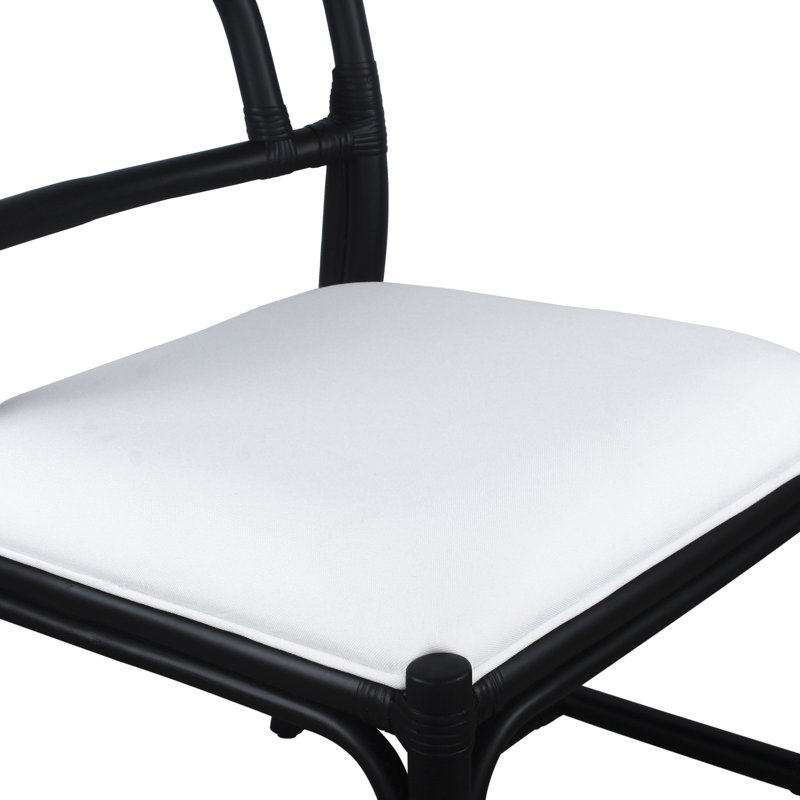 Arched Rattan Dining Chair, Noir