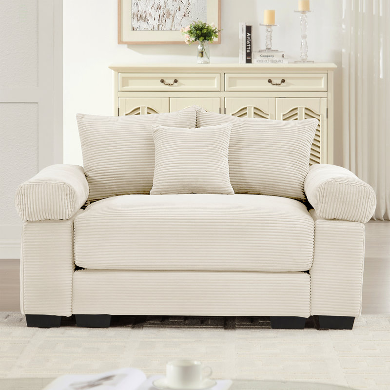 Canapé modulaire surdimensionné 54,3 po Cloud, Velours côtelé crème