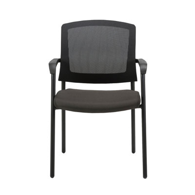 CLATINA Chaise empilable de formation en chaise d'appoint avec siège de conférence, chaises d'invité, respirant, confortable, noir