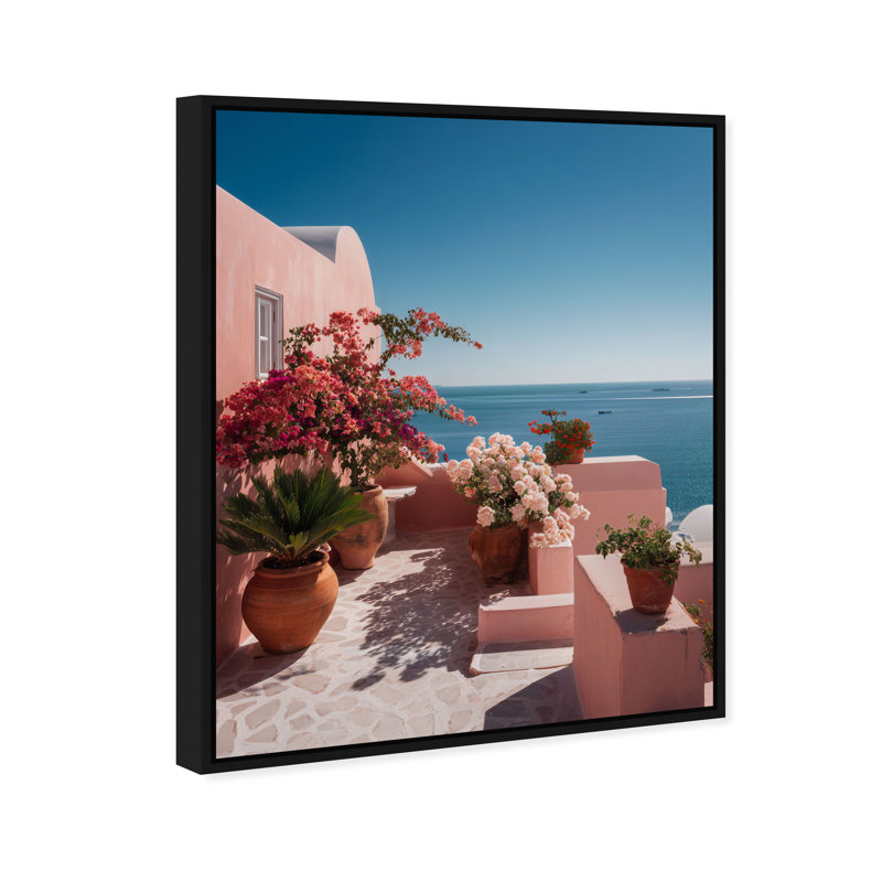 Coastal Terrace III Print by Oliver Gal, 17"H x 21"W, Black Floater Frame