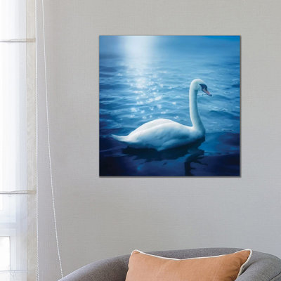 Swan And Starbursts - Wrapped Canvas Print