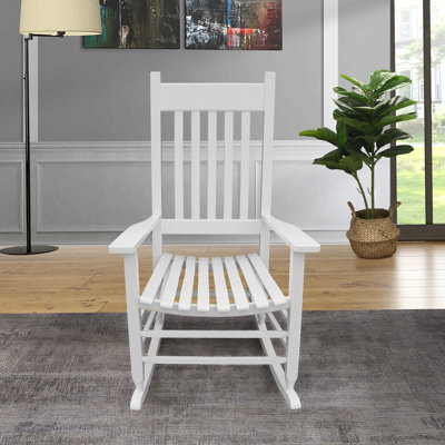 Wooden Porch Rocker Chair  WHITE