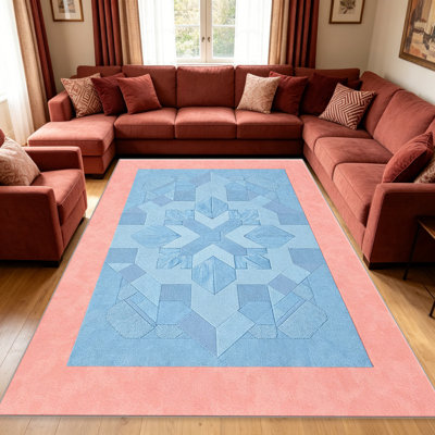 Tapis bleu clair clair pour le salon, doux et confortable, convenant à toutes les saisons, facile à entretenir, tapis de sol intérieur lavable à la machine, sous la ferme pour la chambre à coucher, la salle à manger, le bureau, le balcon, le patio