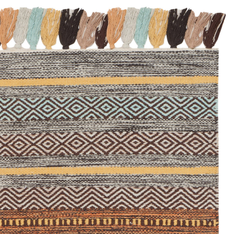 Montauk Hand Woven Cotton Striped Rug, Rectangle 2'6" x 4'