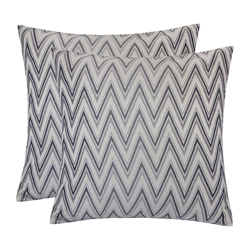  Wave Indoor/Outdoor Throw Pillow, Gray