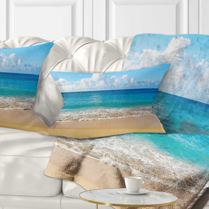 Coussin Calm Beach and Tropical Sea - Sea & Shore, Rectangulaire, 12 po x 20 po